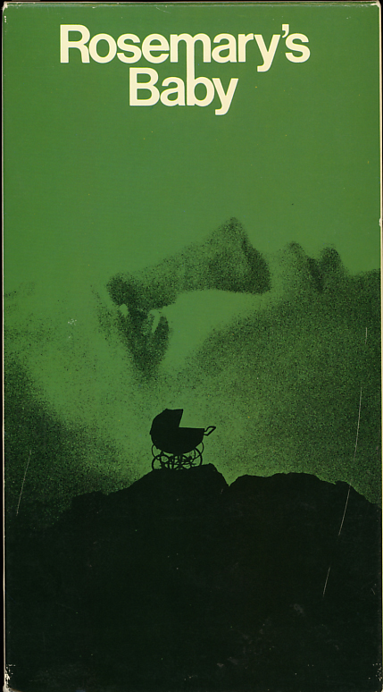Rosemary's Baby VHS cover art. Movie starring Mia Farrow, John Cassavetes, Ruth Gordon. Directed by Roman Polanski. 1968.
