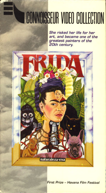 Frida, Naturaleza Viva aka Frida, Still Life VHS cover art. Biography starring Ofelia Medina, Juan JosÃ© Gurrola, Max Kerlow. Directed by Paul Leduc. 1986.