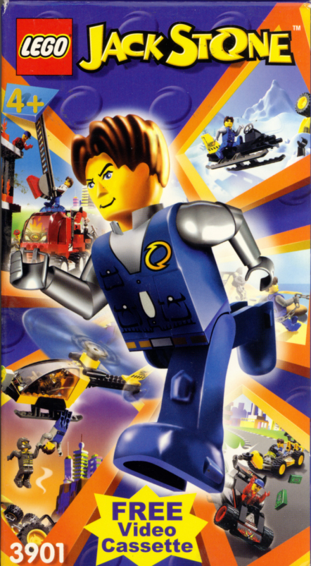 Lego Jack Stone VHS box cover art. Short movie starring Marc Smith, Martin Sherman, Andy Loudon. Directed by Robert Dorney. 2001.