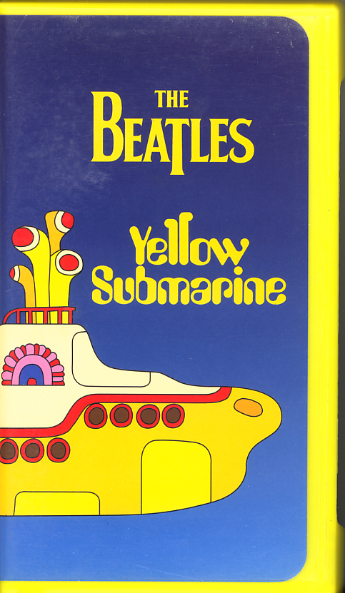 The Beatles: Yellow Submarine on VHS video. Starring John Lennon, Paul McCartney, George Harrison, Ringo Starr, Paul Angelis, John Clive. Directed by George Dunning. 1968.