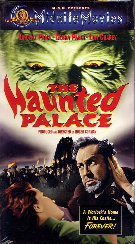 The Haunted Palace on VHS. Sealed. Starring Vincent Price, Debra Paget, Lon Chaney Jr. Named after the poem by Edgar Allen Poe and based on the story "The Case of Charles Dexter Ward" by H.P. Lovecraft. Directed by Roger Corman. 1963.