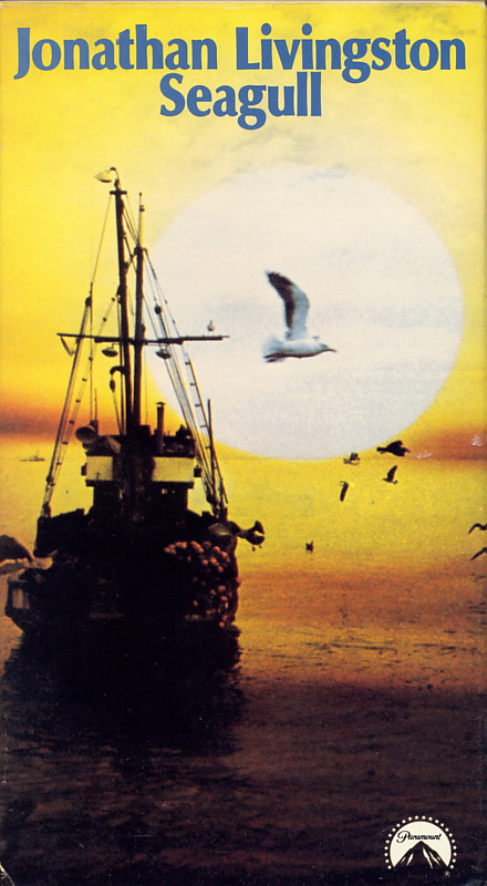 Jonathan Livingston Seagull on VHS. Starring James Franciscus, Juliet Mills, Philip Ahn, Hal Holbrook. From the book by Richard Bach. Directed by Hall Bartlett. 1973.