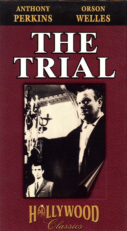 The Trial on VHS. Movie starring Anthony Perkins, Orson Welles. With Arnoldo Foa, Jess Hahn, Jeanne Moreau, Romy Schneider, Elsa Martinelli. Based on the novel by Franz Kafka. Directed by Orson Welles. 1962.