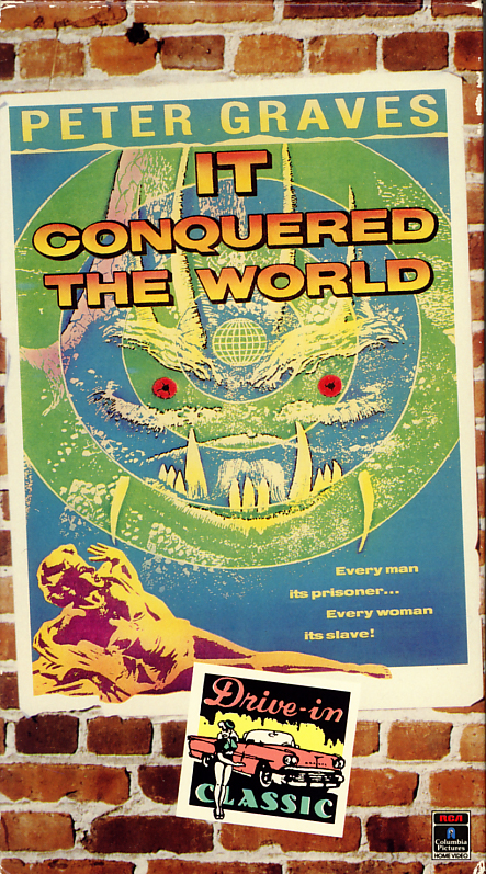 It Conquered The World on VHS video. Movie starring Peter Graves, Beverly Garland, Lee Van Cleef. Directed by Roger Corman. 1956.
