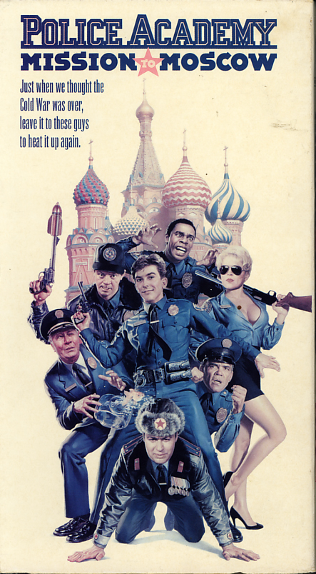Police Academy: Mission To Moscow on VHS. Movie starring George Gaynes, Michael Winslow, David Graf, Leslie Easterbrook, Claire Forlani, Ron Perlman, Christopher Lee, Charlie Schlatter, G.W. Bailey. Directed by Alan Metter. 1994.